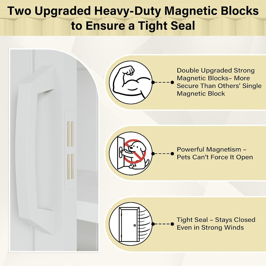 60' x 80' Enhanced Accordion Doors White PVC Folding Door Hardware Kit Included, Multifold Bifold Closet Doors with 2 Handles for Doorway Closet Basement Bathroom RV Camper, White - Single Layer