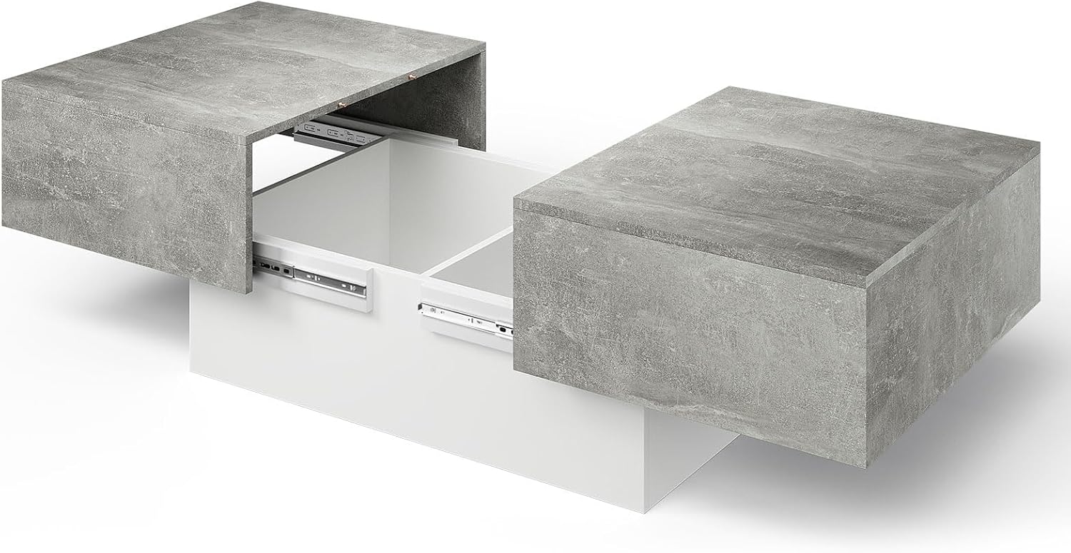 HedoAjim Coffee Table with Large Storage for Living Room Farmhouse Center Table Mesas De Centro para Salas Modernas Nesting Coffee Tables Modern Coffee Table for Reception Room, Grey