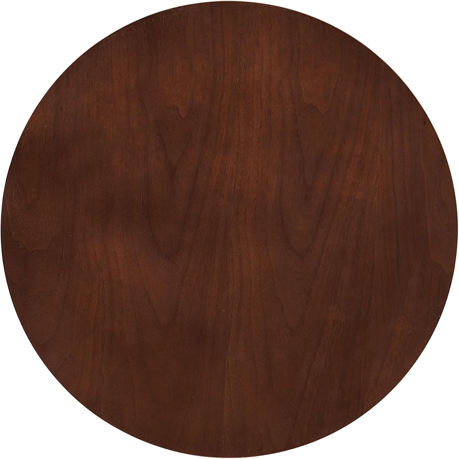 19 Inch Round End Table, Small Accent Pedestal Side Table, Wood Bedside Table for Living Room, Bedroom, Walnut Wood Veneer