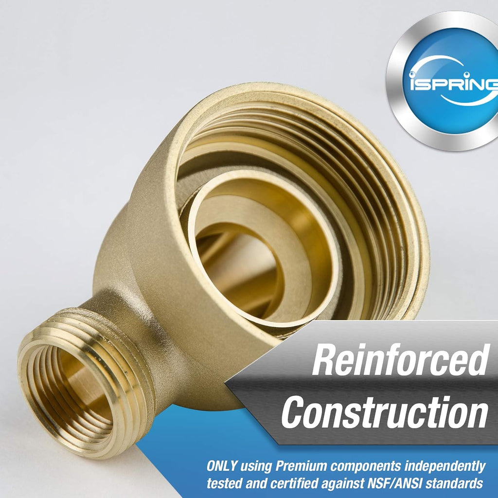 iSpring WSP-50SL Reusable Whole House Spin Down Sediment Water Filter with Siliphos and Push Fit Ball Valve