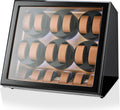 TIMECUBE 12 Watch Winder with 6 Storage Slots, LED Light and Automatic Motor-Stop