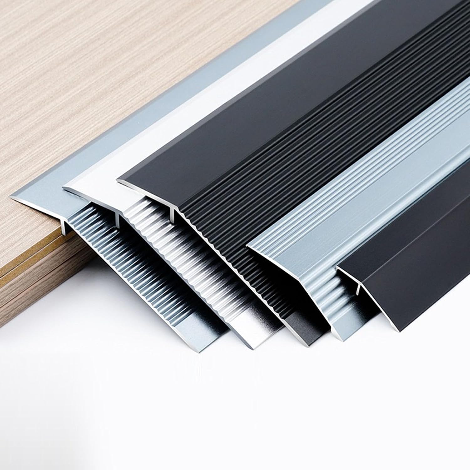 Aluminum Floor Flooring Transition Threshold Strip Reducer, 4 Pack 600 x 20mm 23.64' x 0.79' for Threshold Height Difference 0-6mm 0-0.24' Black, for Doorways Carpet Ramp Tile Edge Gap Cover