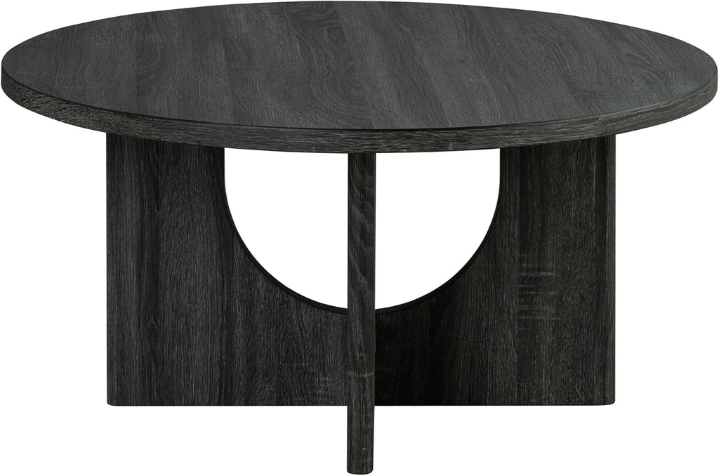 Furniture of America Ravyn Modern 3 Piece Round Coffee Table Set with Cutout Trestle Base, Living Room Set for Small Space, Home Office, Bedroom, Grey