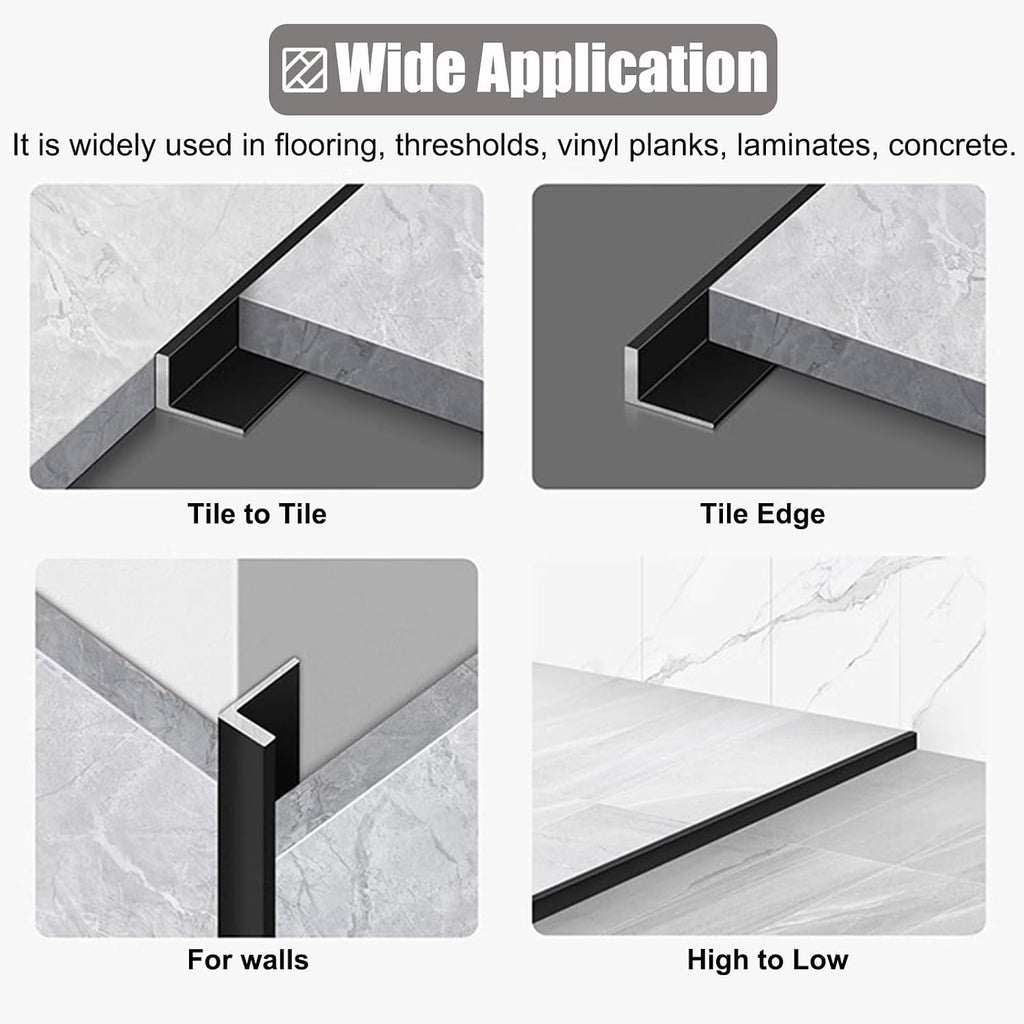 Floor Transition Strip 35 Inch Long Transition Edging Strip L-Shaped, 3-Pack Threshold Gaps Flap Cover for Wooden Flooring, 90° Floor Thresholds Transition Bar for D,Silver