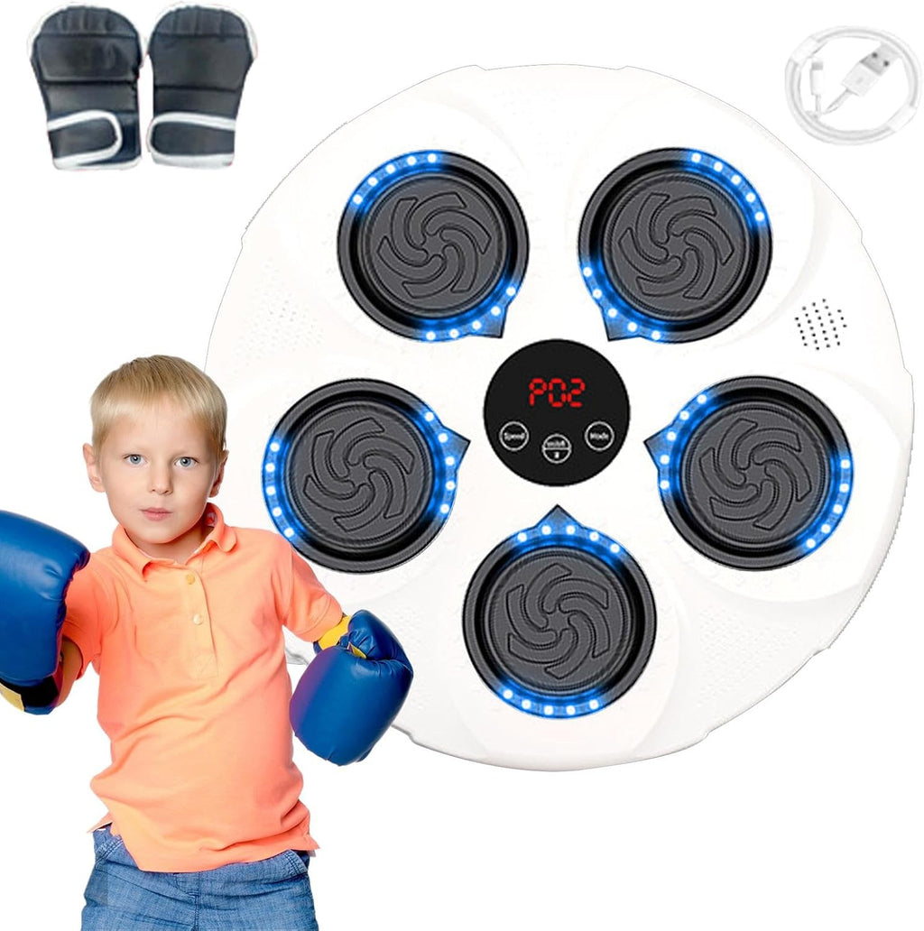 Electronic Boxing Trainer with Boxing Gloves, Smart Wall Strike Machine, Electronic Music Boxing Machines, Training Machine, Speed Adjustable Punch Equipment