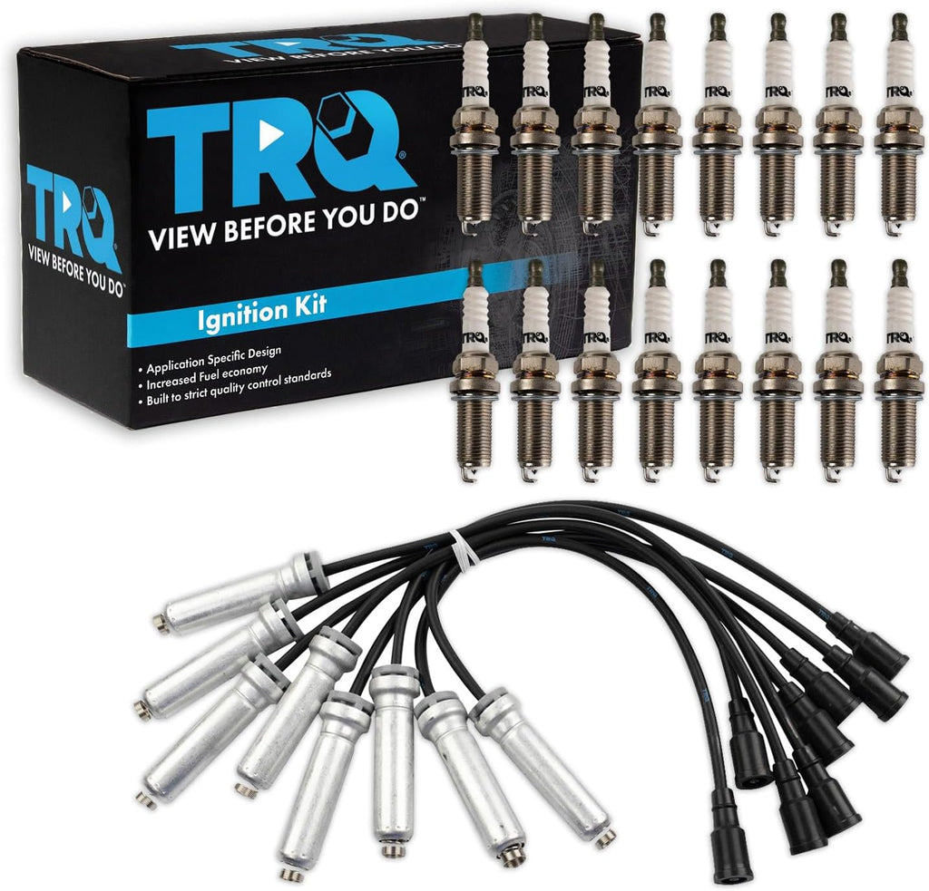 TRQ Ignition Coil & Spark Plug Kit Iridium 17 Piece Compatible with 2017-2019 Ford F-250 F-350 Super Duty V8 6.2L