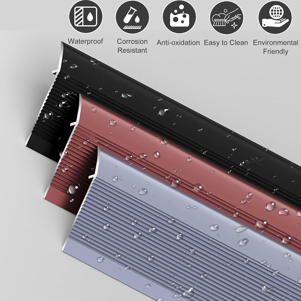 Aluminum Threshold Transition Strip, Height Gap Bridge 0.4 to 1.4in for Doorway, Transition Between Tile and Laminate Planks