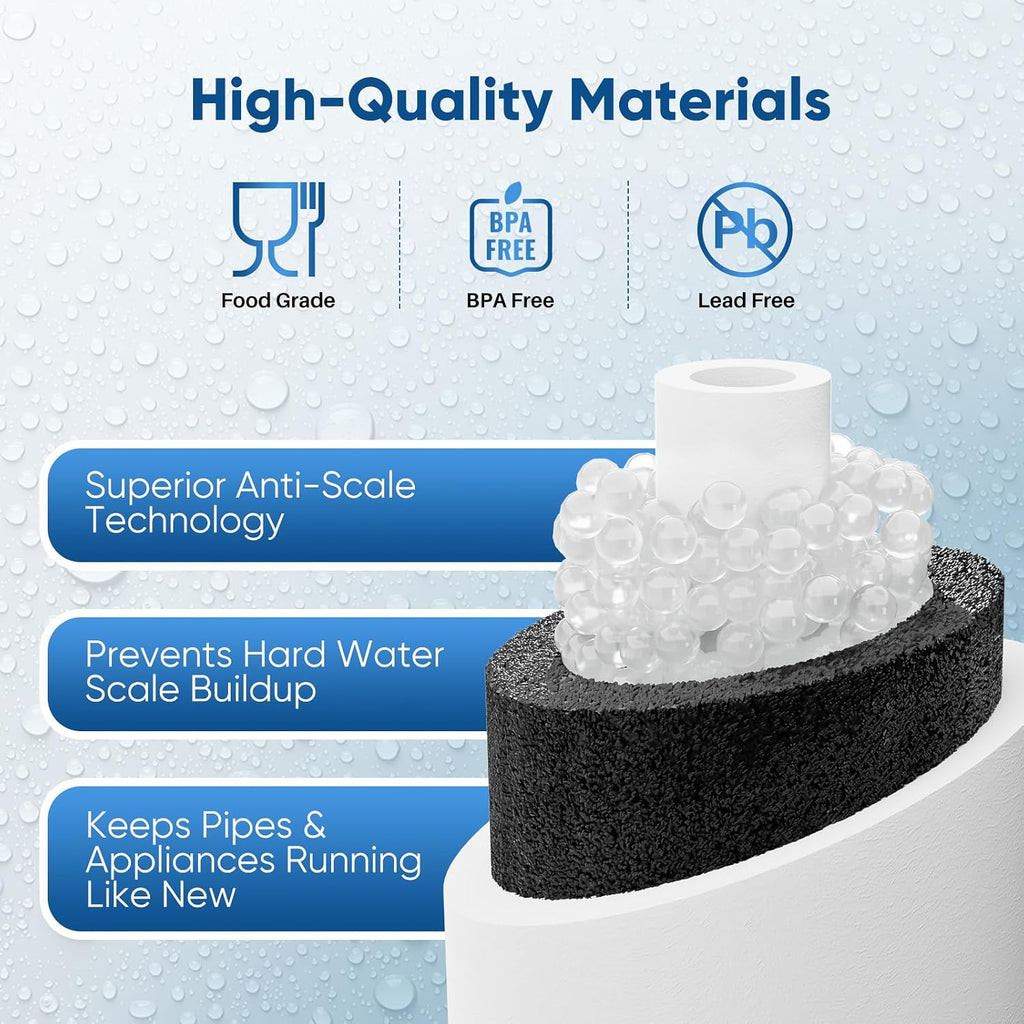 PUREPLUS 5 Micron 20' x 4.5' Whole House Anti Scale Sediment Home Water Filter Replacement Cartridge, Sediment & Chlorine Reduction, PHO Polyphosphate Anti-Scale Filter, 2 Pack