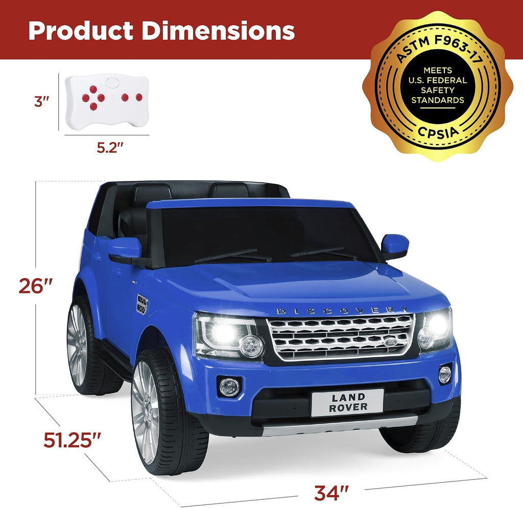 Best Choice Products 12V 3.7 MPH 2-Seater Licensed Land Rover Ride On Car Toy w/Parent Remote Control, MP3 Player - Blue