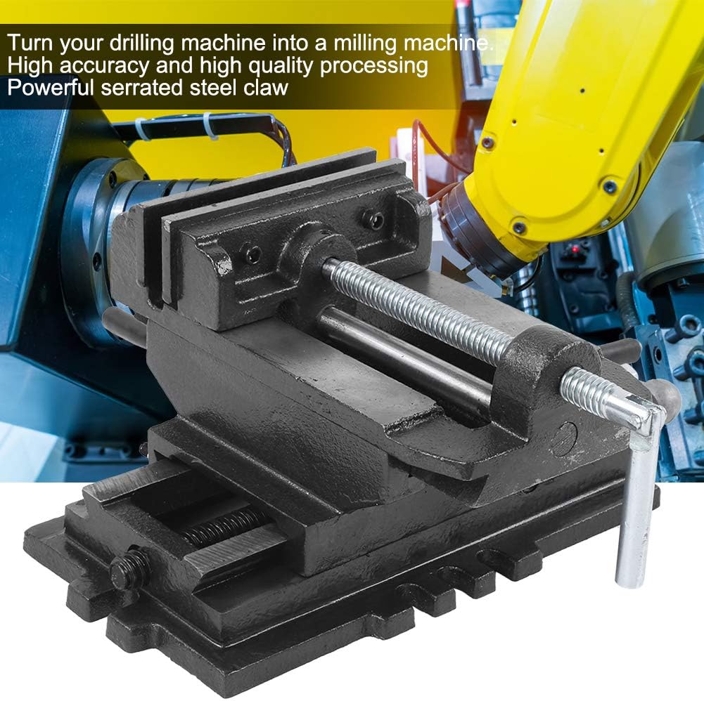 5inch Cross Sliding Vise High Accurate Table Drilling Machine Flat Nose Pliers Tools