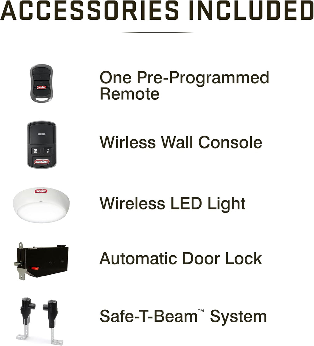 Genie 6072H-O Residential Wall Mounted Garage Door Opener, Black