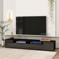 BAMACAR Black TV Stand For 90 Inch TV, Long Entertainment Center For 80 85 85+ 90 Inch TV Stand With Storage, Black TV Console 90 86 85+ 85 80 Inch TV Stands For Living Room, TV Stand 90 Inch TV Table