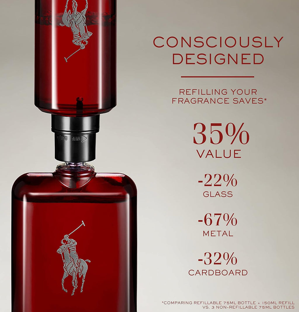 RALPH LAUREN FRAGRANCES - Polo Red - Parfum - Men's Cologne - Ambery & Woody - With Absinthe, Cedarwood, and Musk - Intense Fragrance