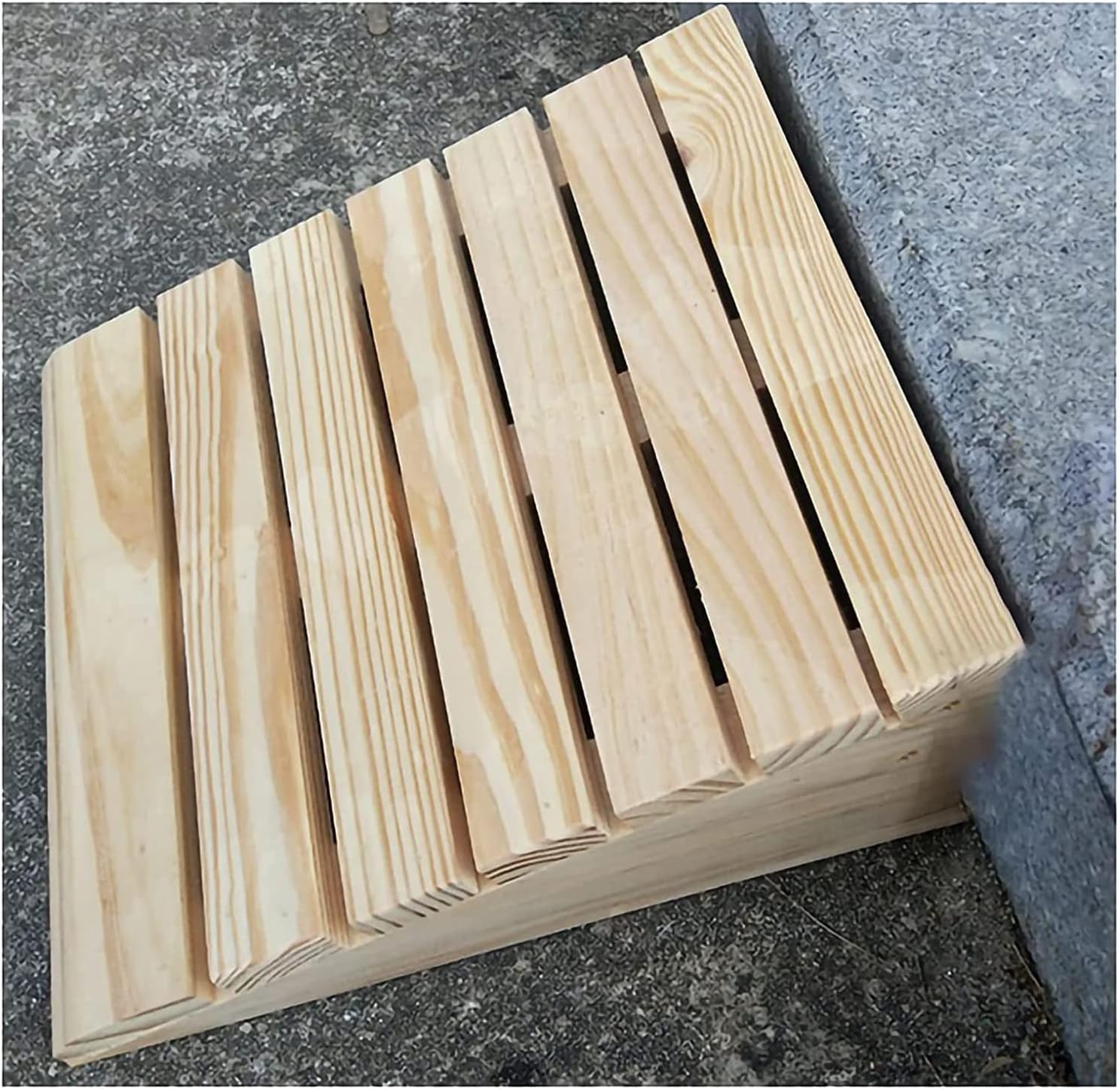Wooden Threshold Ramp, Pets/Kids/Elderly/Disabled Entryway Ramp Wheelchair Ramp 2' 3' 4' 5' 6' Rise, Non Slip Curb Ramp (Size : 38.8x35x15cm)