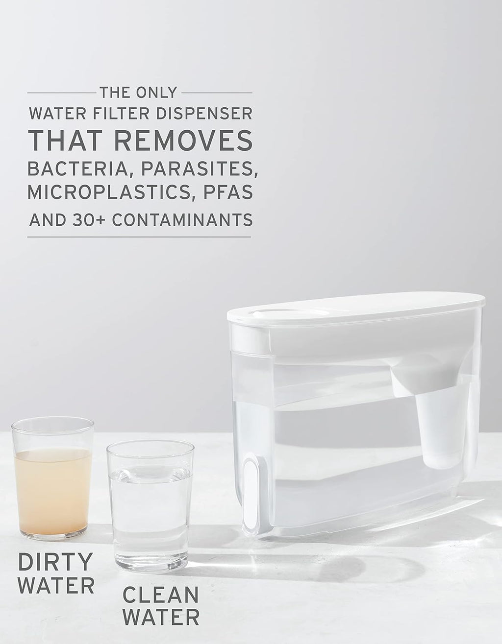 LifeStraw Home — Water Filter Dispenser, 18-Cup, Pebble (Pack of 2)