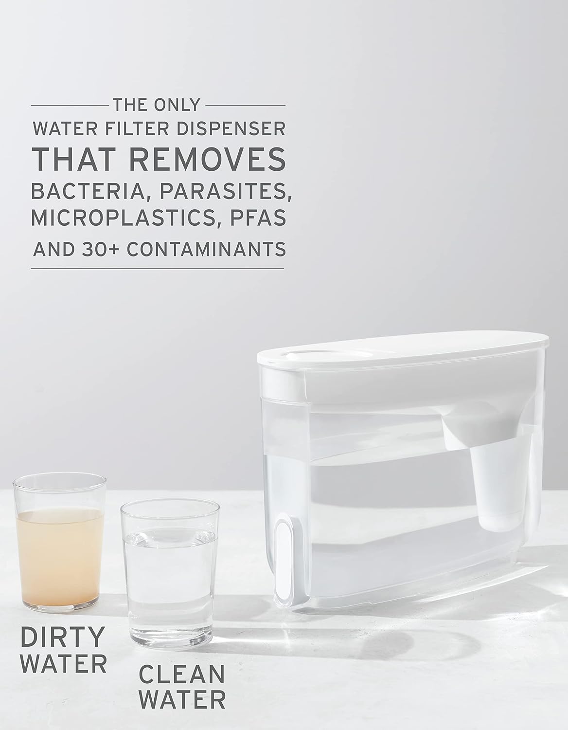 LifeStraw Home — Water Filter Dispenser, 18-Cup, Pebble (Pack of 2)