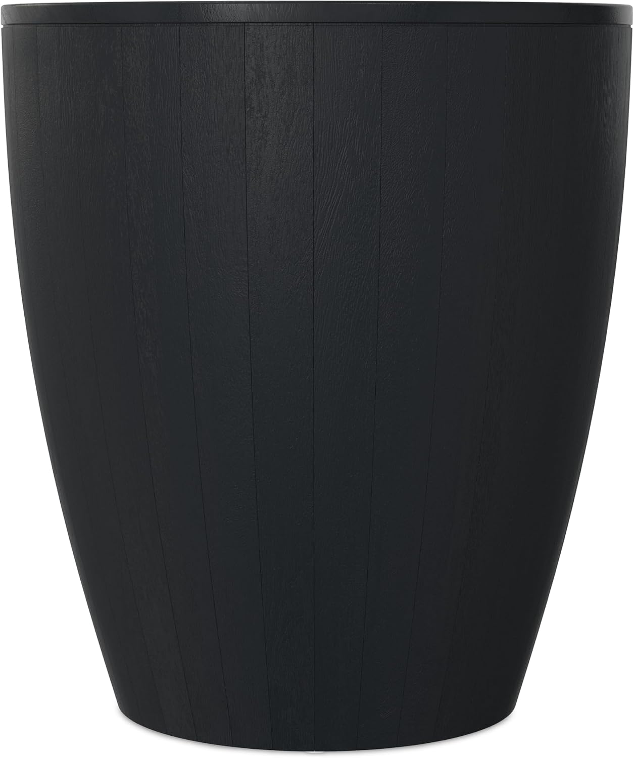 SIMPLIHOME Elmbrook End Table - 21 inch Wide Solid Mango Wood Round Drum Table with Vertical Panel Detailing in Black, Modern Nightstand or Plant Stand for Living Room or Bedroom, Assembled