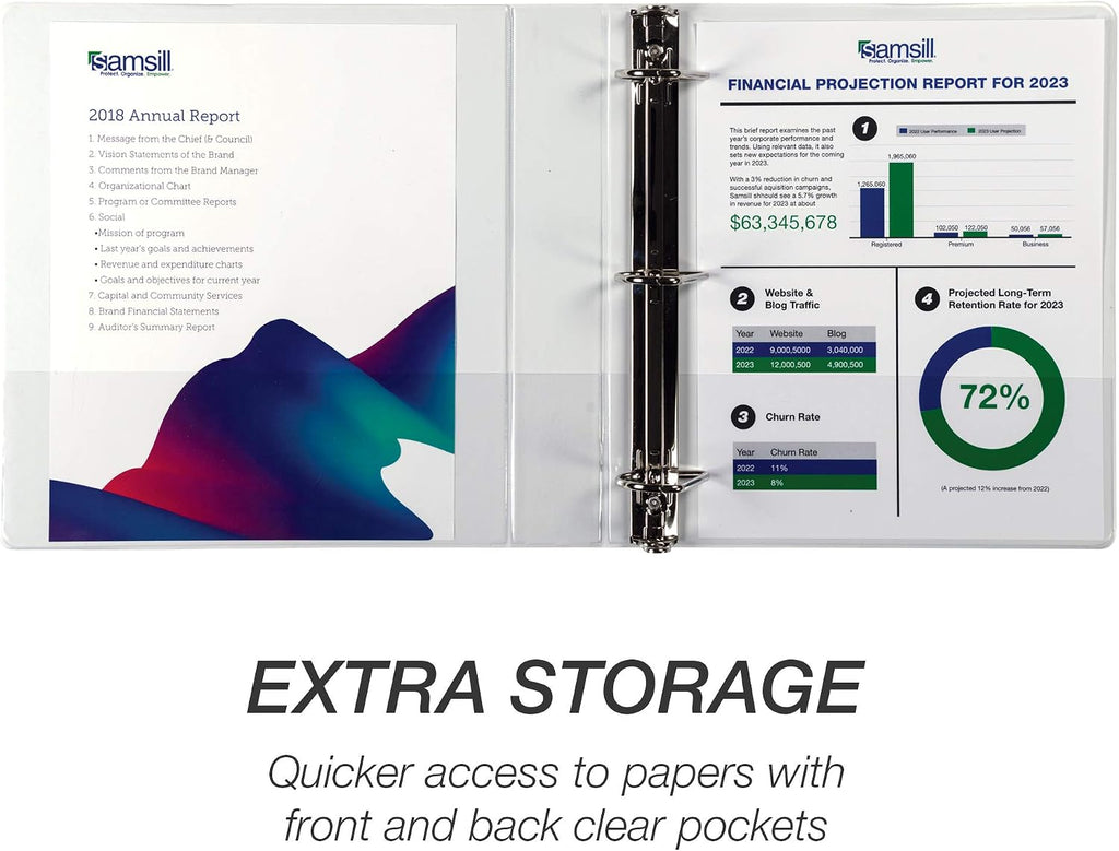 Samsill Durable 1.5 inch 3 Ring Binder, Made in USA, D Ring Binder, 100% Recycled Chipboard, White, Pallet of 480 Binders in 40 Cartons