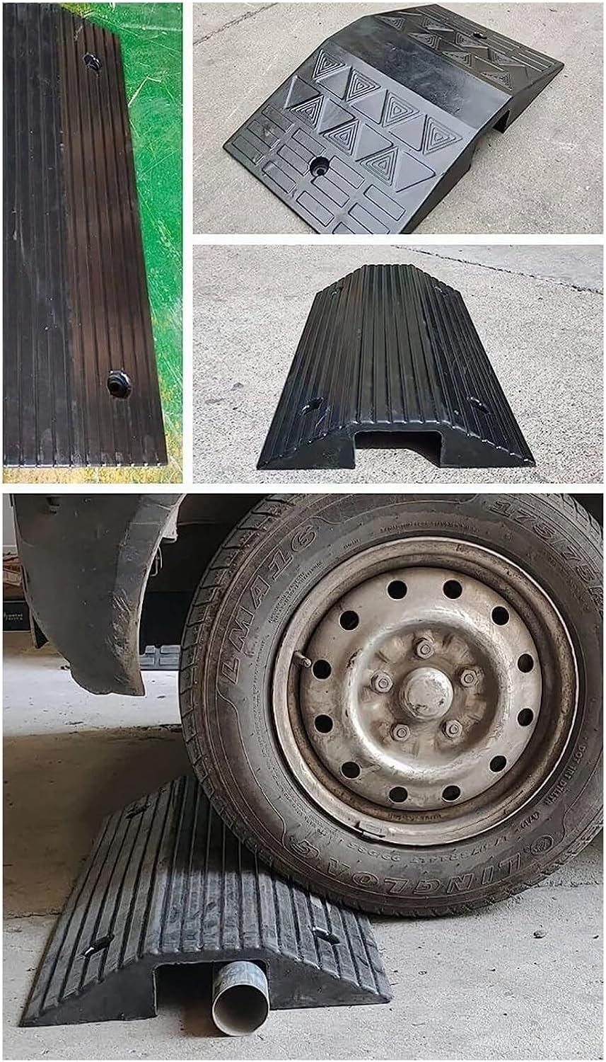 Wheelchair Ramp for Doorways, Portable Rubber Bridge Threshold with Supporting Frame/Non-Slip Surface, 2-3inch Rise Ramp for Home/Supermarkets/Factories/Warehouses/Schools Driveways Use(80x45x10cm)