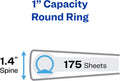 Avery Mini Protect and Store View 3 Ring Binder, 1 Inch Round Rings, 1 White Binder (23011) (Pack of 12)