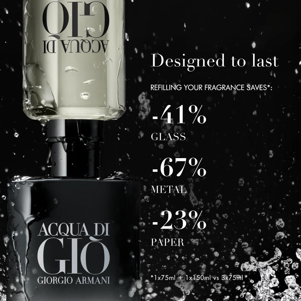 Armani Beauty - Acqua di Giò - Parfum - Cologne for Men - Fresh & Woody Men's Fragrance - Bergamot, Ginger, Marine, Geranium, Rosemary, Clary Sage, Patchouli, Incense Notes