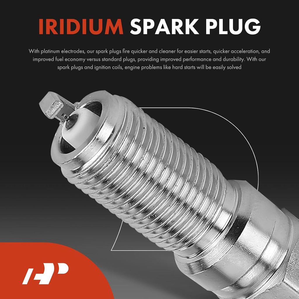 A-Premium Set of 8 Ignition Coil Pack and Iridium Spark Plugs Compatible with Ford F-150 2010-2014, F-250 2011-2017, F-350 2011-2017, E-350 Super Duty 2017 - for V8 6.2L