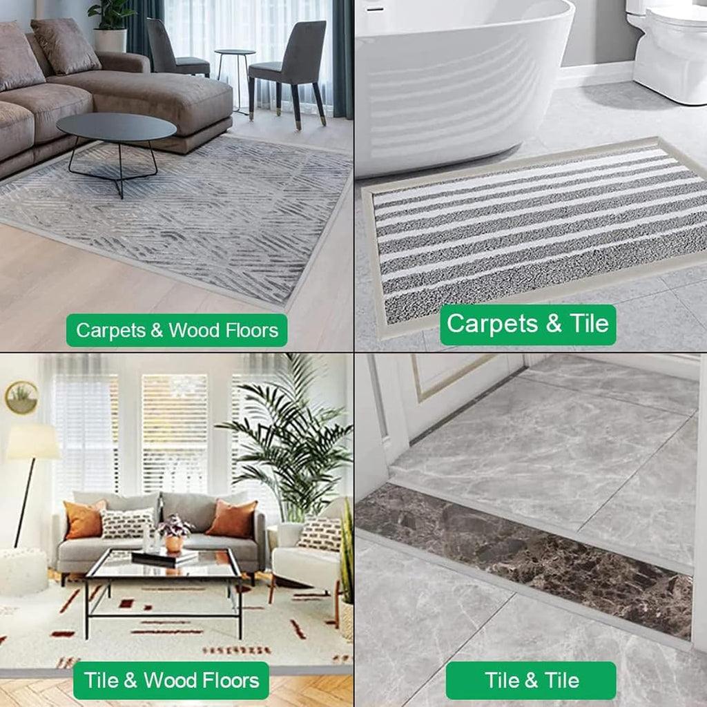 PVC Floor Threshold Divider Strip, Door Threshold Strip, Self-Adhesive Floor Transition Strip, Carpet to Laminate Door Edging Trim Strip for Bridging Gaps(Size:8m/26.2ft)