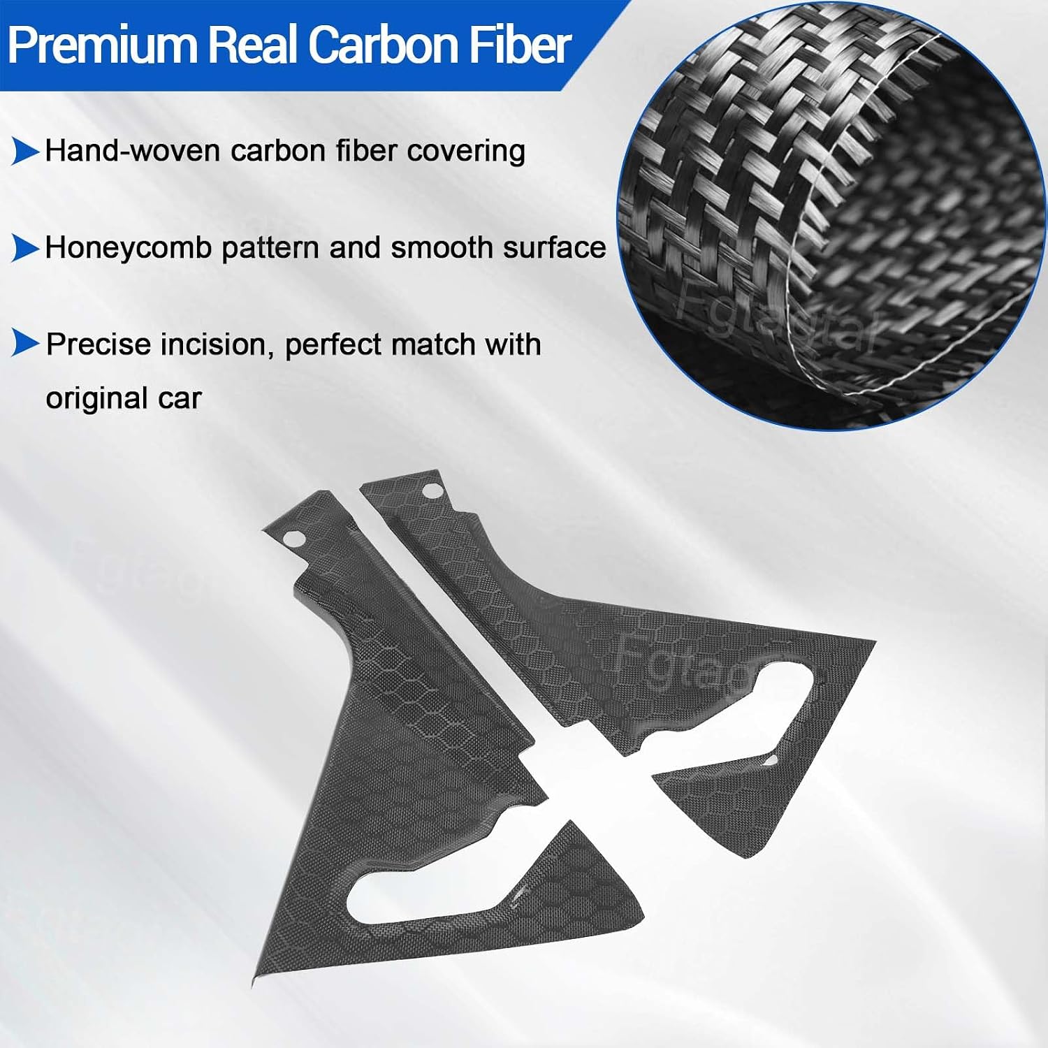Real Carbon Fiber Engine Bay Panel Cover Compatible with Chevrolet Corvette C8 2020-2026, Front Hood Lift Supports Shock Struts Base Trim Cover Accessories 2Pcs (Honeycomb Pattern)