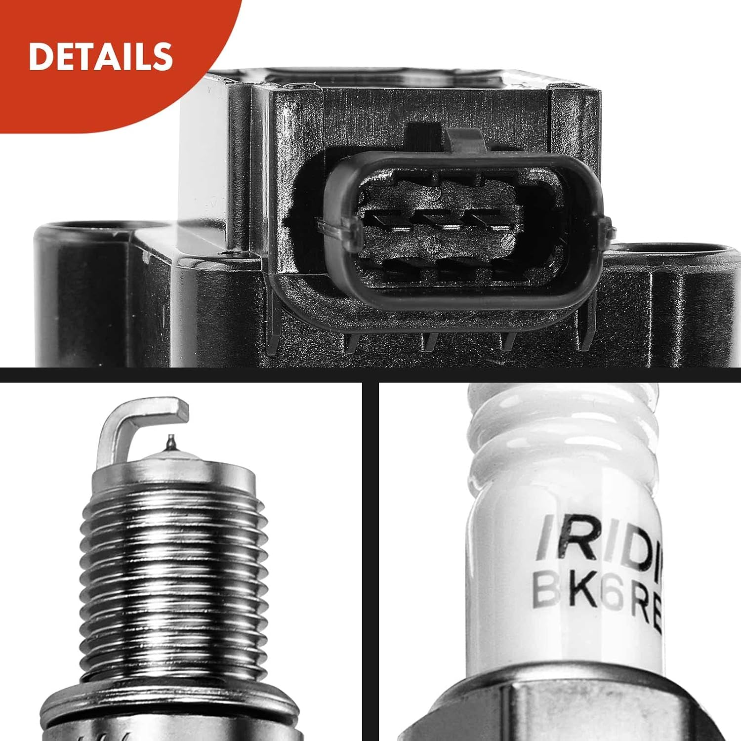 A-Premium Ignition Coils and Spark Plugs Kits Compatible with Porsche 911 1999-2005 2007-2009 2011, Boxster 1997-2005, Set of 6