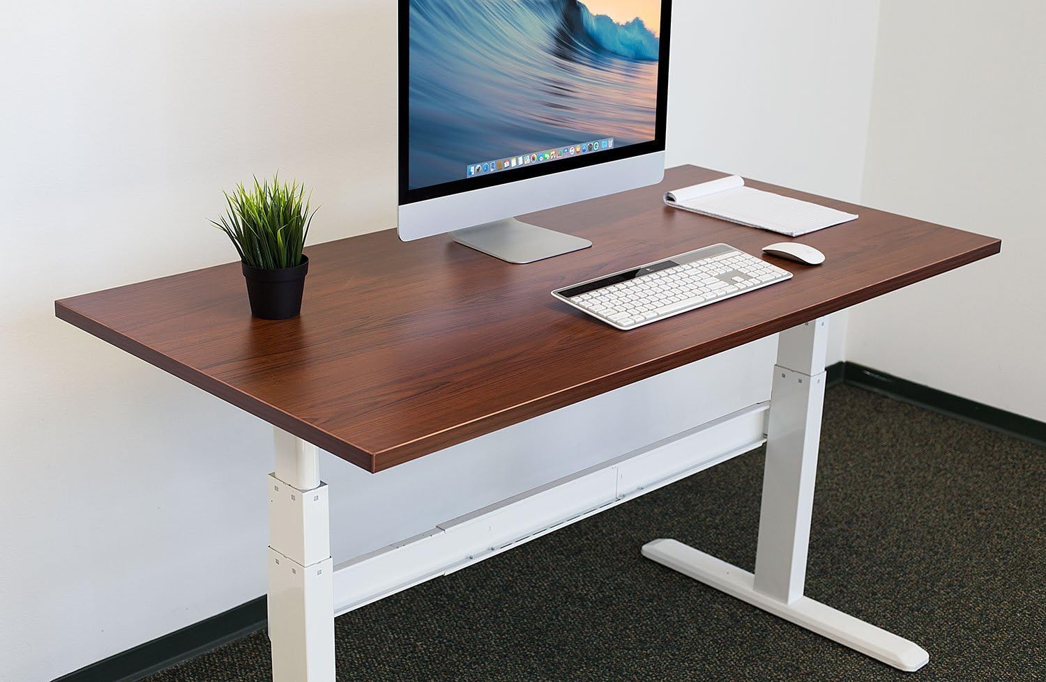 Mount-It! Table Top for Sit Stand Desk - 29 x 55 Inches - Nut Brown - Desk Sold Separately