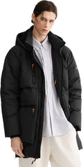 Orolay Men's Thickened Down Jacket Hooded Winter Puffer Jacket with 6 Pockets