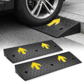 Magshion 2 Pack 4.3' Rise Rubber Curb Ramp for Driveway, 4400 lbs Capacity Per Ramp, 37.4' Wide Heavy Duty Threshold Ramp for Car, Wheelchair, RV, Trailer, Mower, Truck, Scooter & Motorcycle