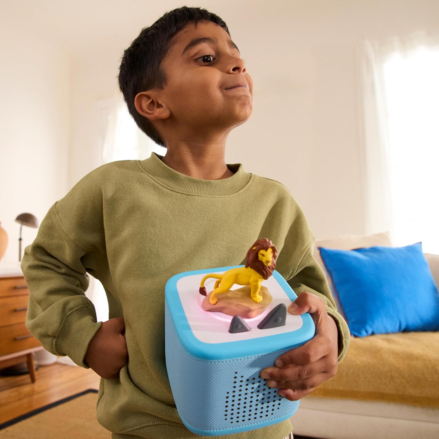 Toniebox 2 Audio Player Disney Bundle for Kids 3+ with Lightning McQueen, Simba, Winnie The Pooh, and Baloo - Sky Blue