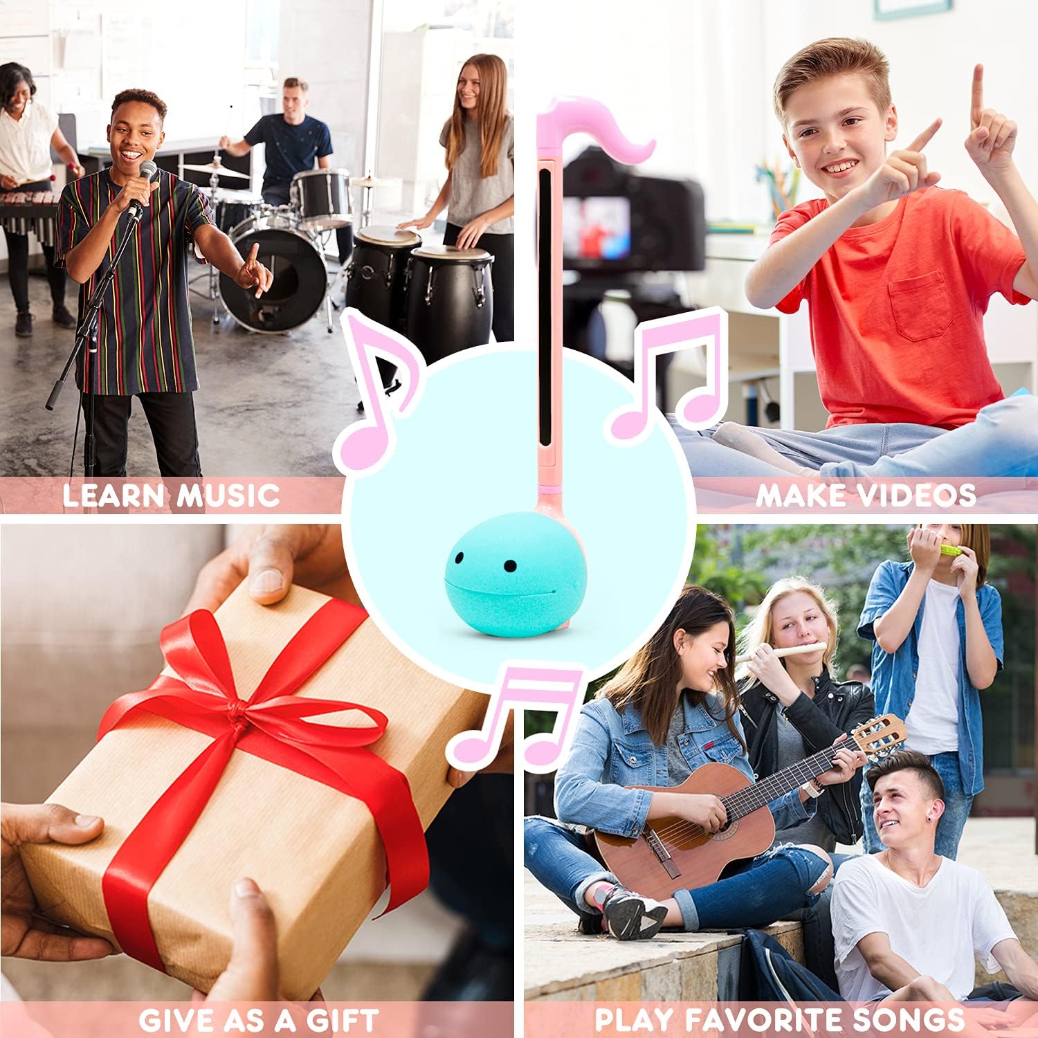 Otamatone Unicorn + Black Electronic Musical Instrument Portable Synthesizer Collector's Set Deluxe + Regular 2 Pc Set