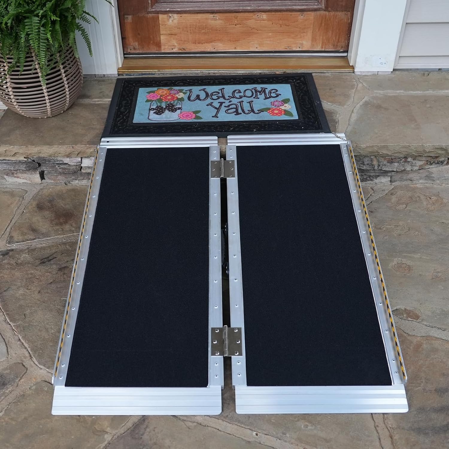 gardhom Bundle 3FT 5FT Ramp for Wheelchair for Home Steps 800Lbs Load Capacity Anti-Slip Aluminum Portable Folding Handicap Ramp for Home Entrance Threshold Doorways Stairs Curbs Scooter