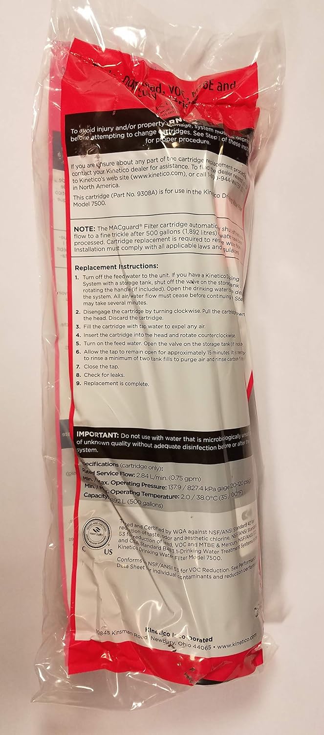 Kinetico Red Replacement Filter Cartridge 9348P 9308A
