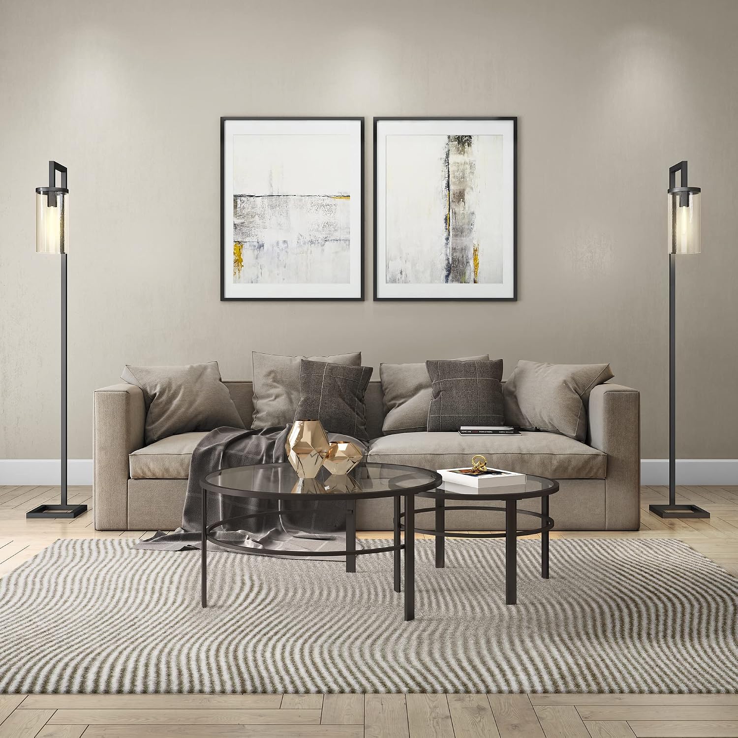 Henn&Hart Round Nested Coffee Table in Blackened Bronze, Coffee Table coffee tables for living room, studio apartment essentials, 36' Wide