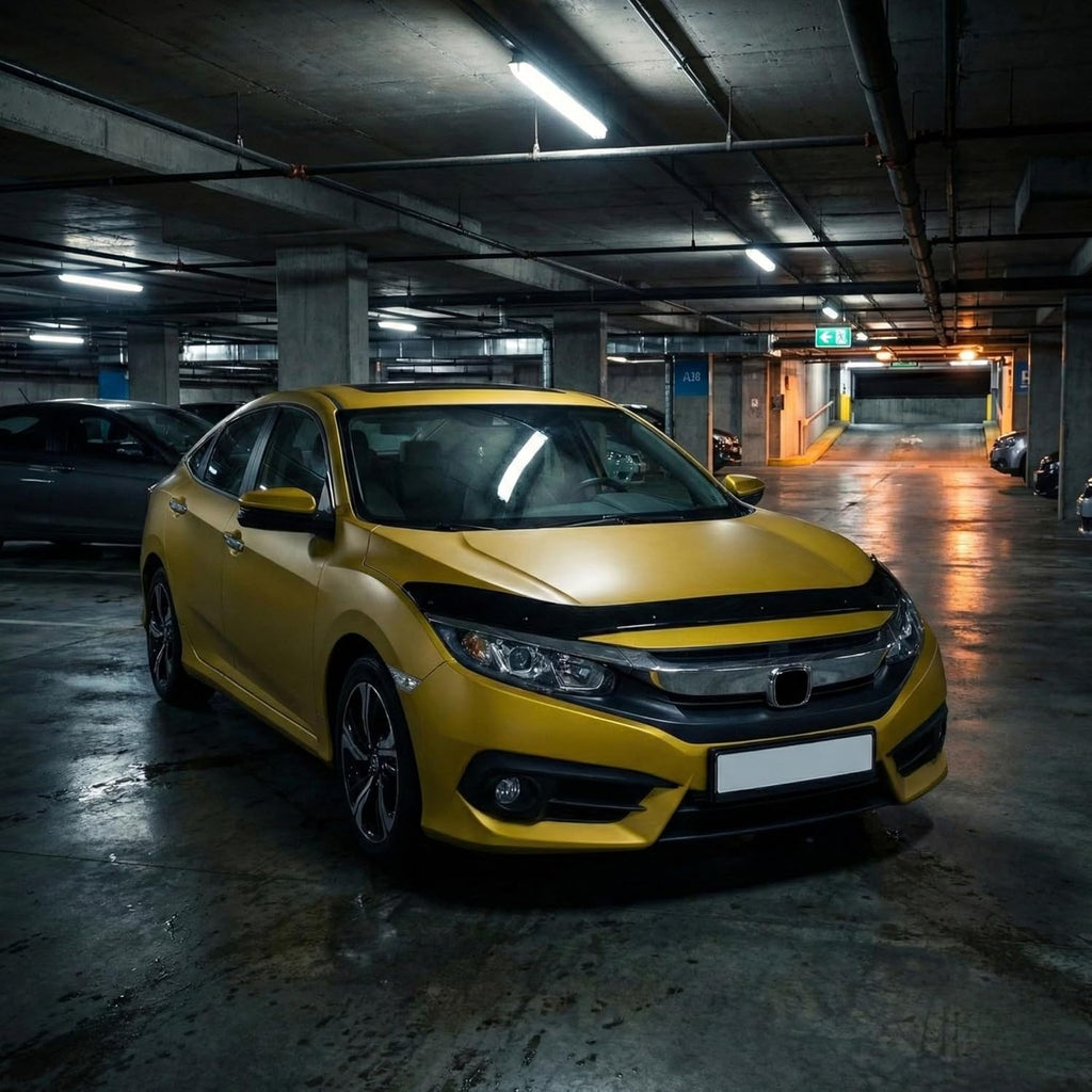 Hood Deflector Guard fits Honda Civic 2016-2021, Bugflector Bug & Bonnet Shields, Black ABS Hood Protector, Protects from Particles & Bug, All Weather Durable Car Exterior Accessories