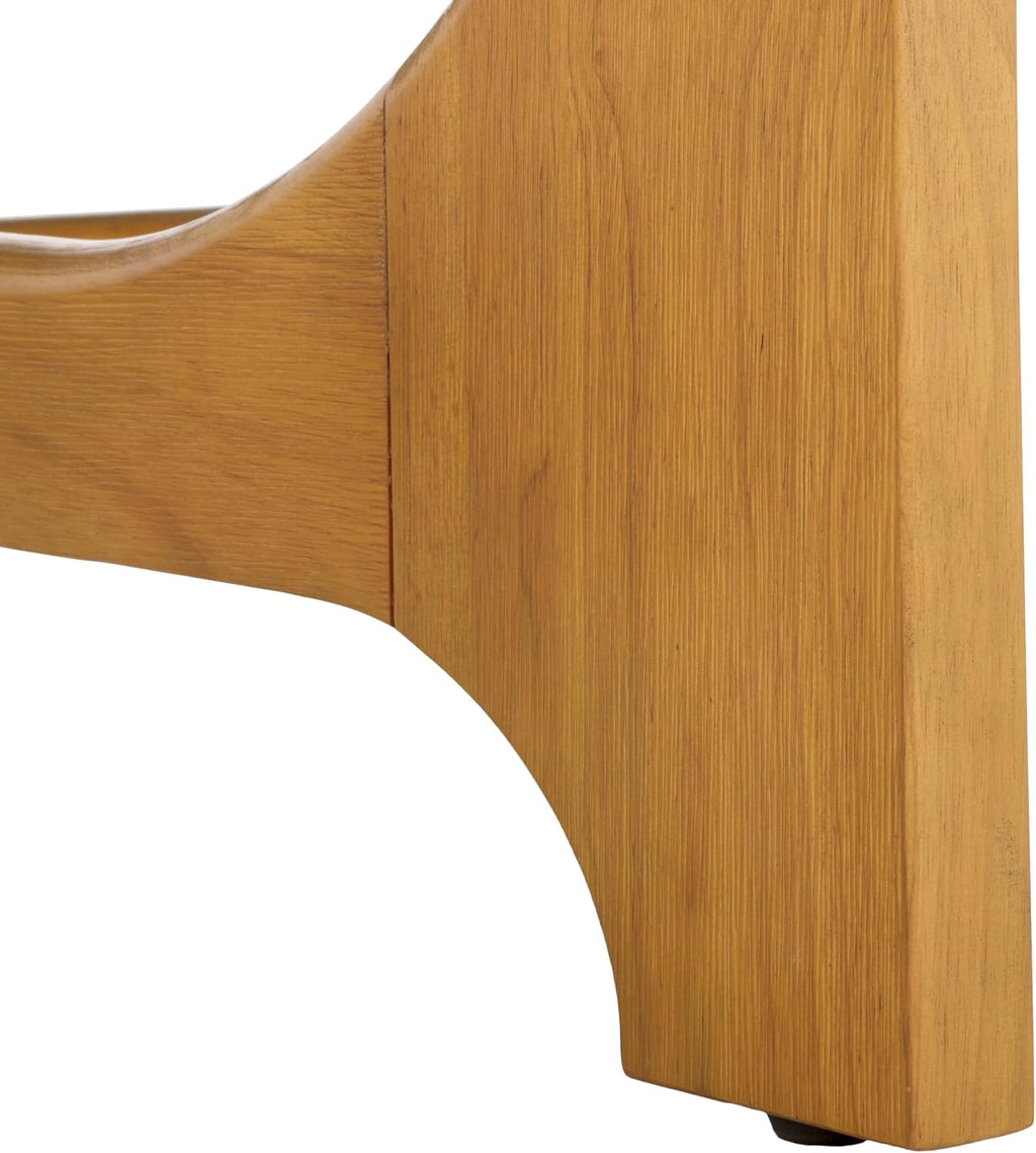 SAFAVIEH Couture Collection – Sasha Contemporary Natural Oak Veneer Round Coffee Table, Sculptural Modern Living Room Table (SFV2128D)