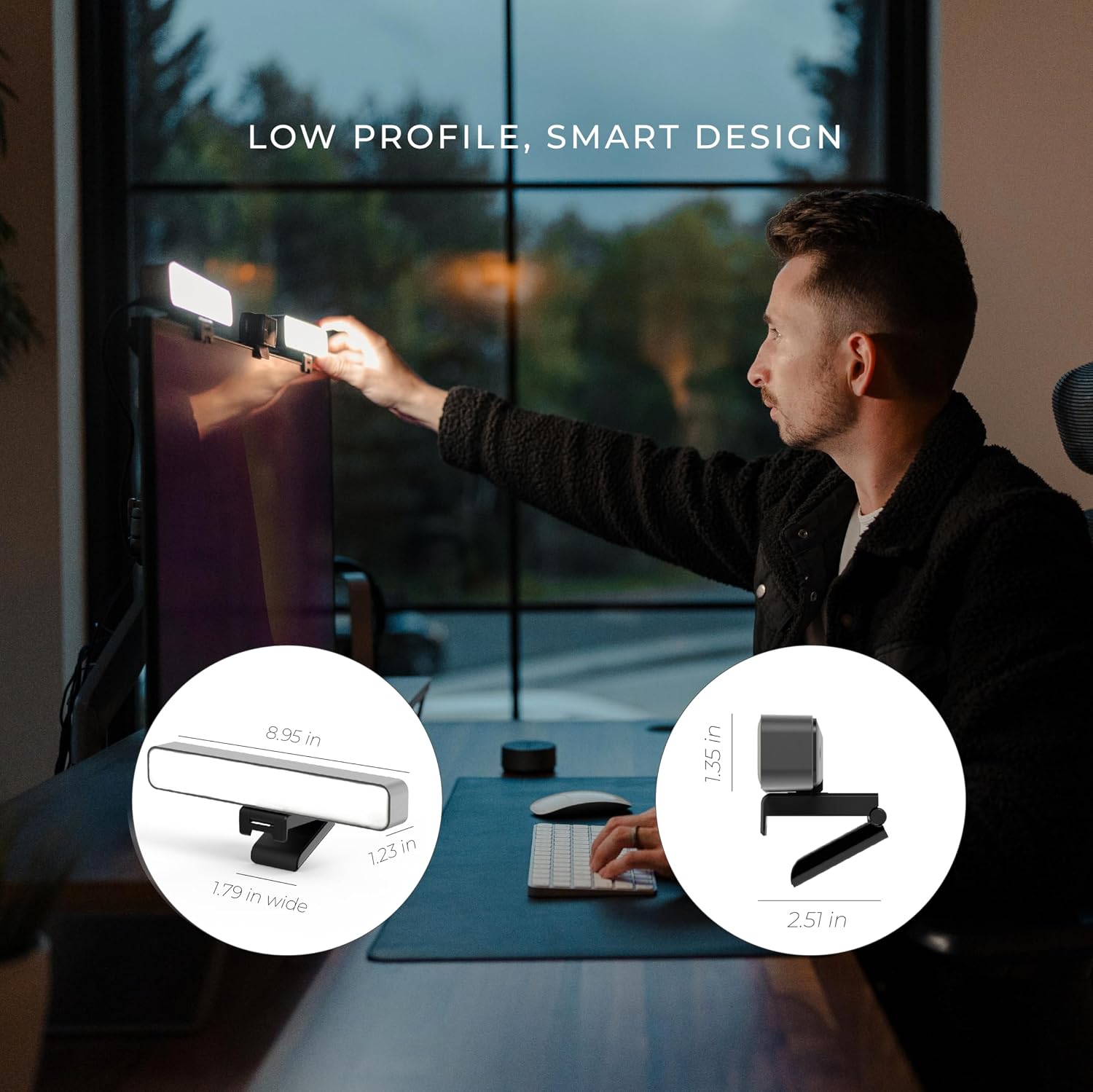 HumanCentric Premium Video Conference Lighting for Video Calls, HighBeam Pro Light for Zoom Meetings and Streaming, Upgrade Monitor Ring Light with LED Webcam Light, Dual Video Conference Light