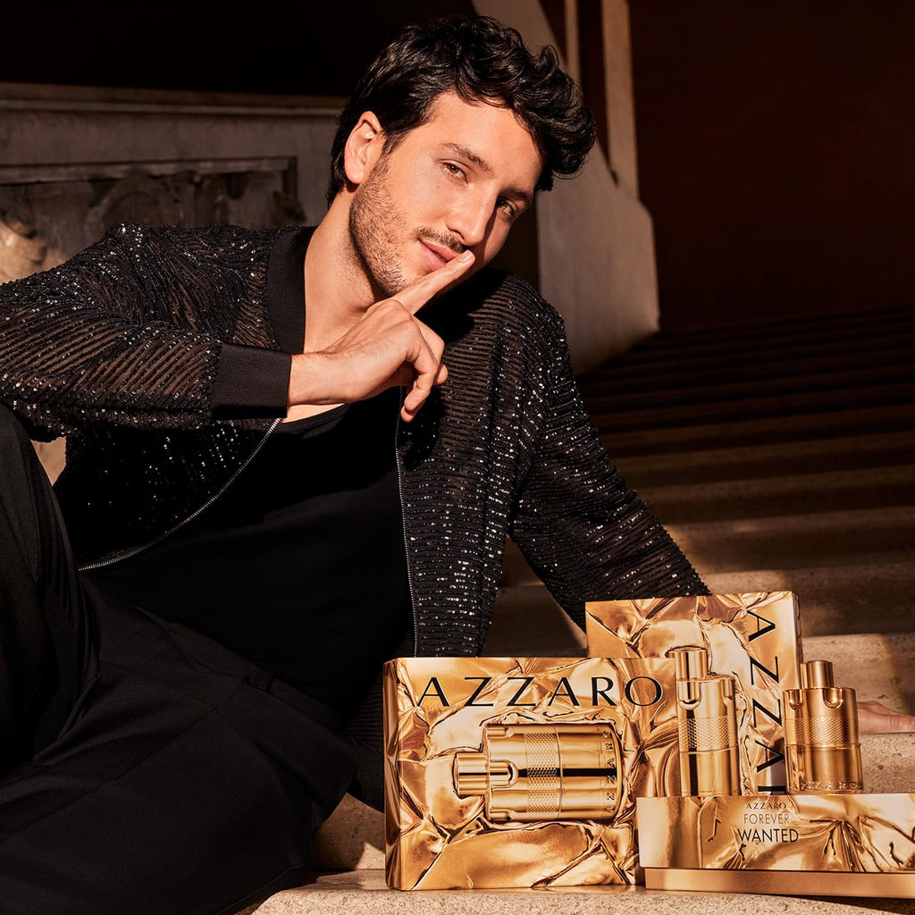 Azzaro - Forever Wanted Elixir - Mens Cologne Set ($105 Value)- With Notes of Raspberry, Cardamom, and Leather Accord - Full Size, 1.7 Fl Oz & Travel Size, 0.3 Fl Oz