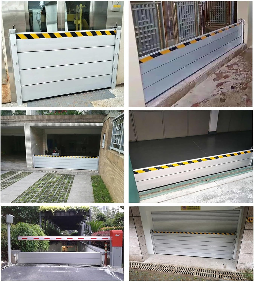 Flood Protection Barriers for Garage, 3 ft 5 ft 8ft 10 ft 12ft 15feet 17 feet 17 ft Custom Aluminum Threshold Anti-Flood Wall, Driveway/Doorway Temporary Dams, Removable & Reusable ( Color : H 0.8m(2.