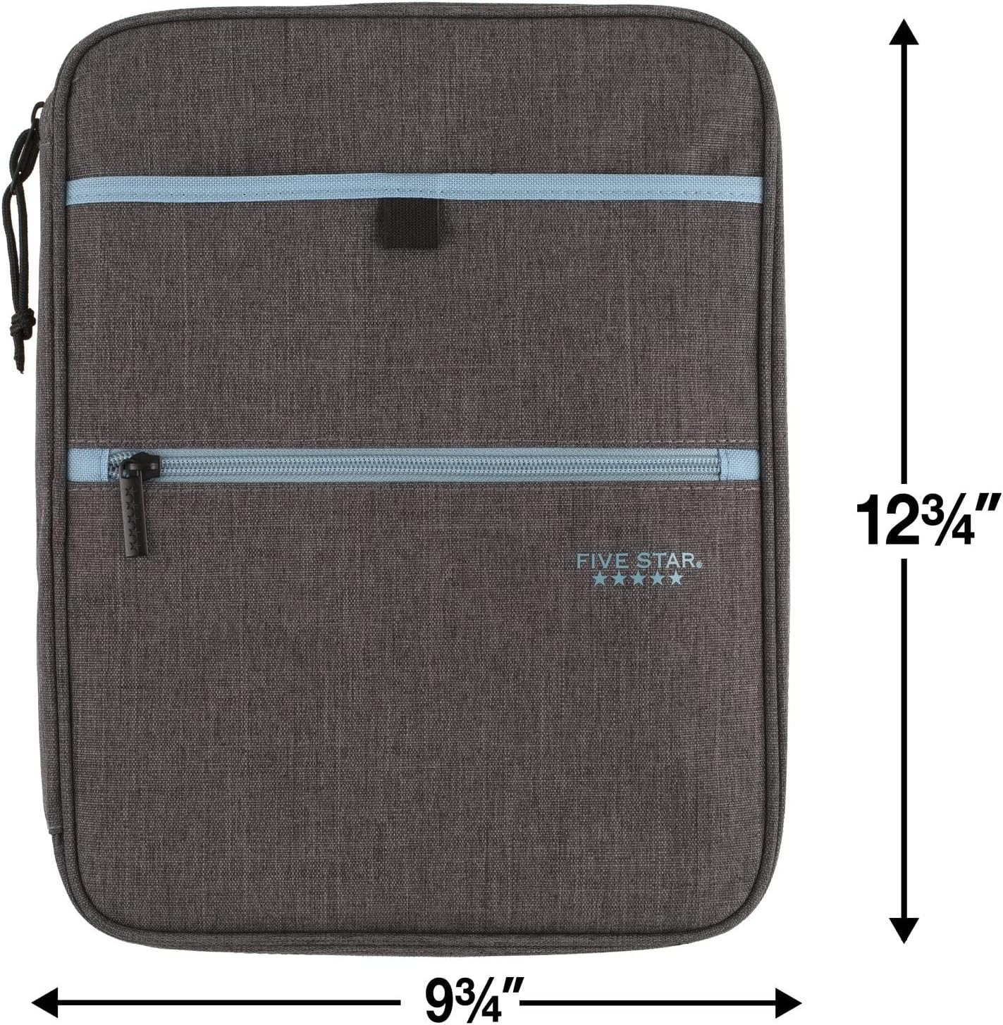 Five Star Zipper Binder, 1 Inch 3-Ring Binder with Round Rings, Carry-All with Pockets and 4-Tab Dividers, 375 Sheet Capacity, Gray/Mint (29092BH0) (Pack of 8)