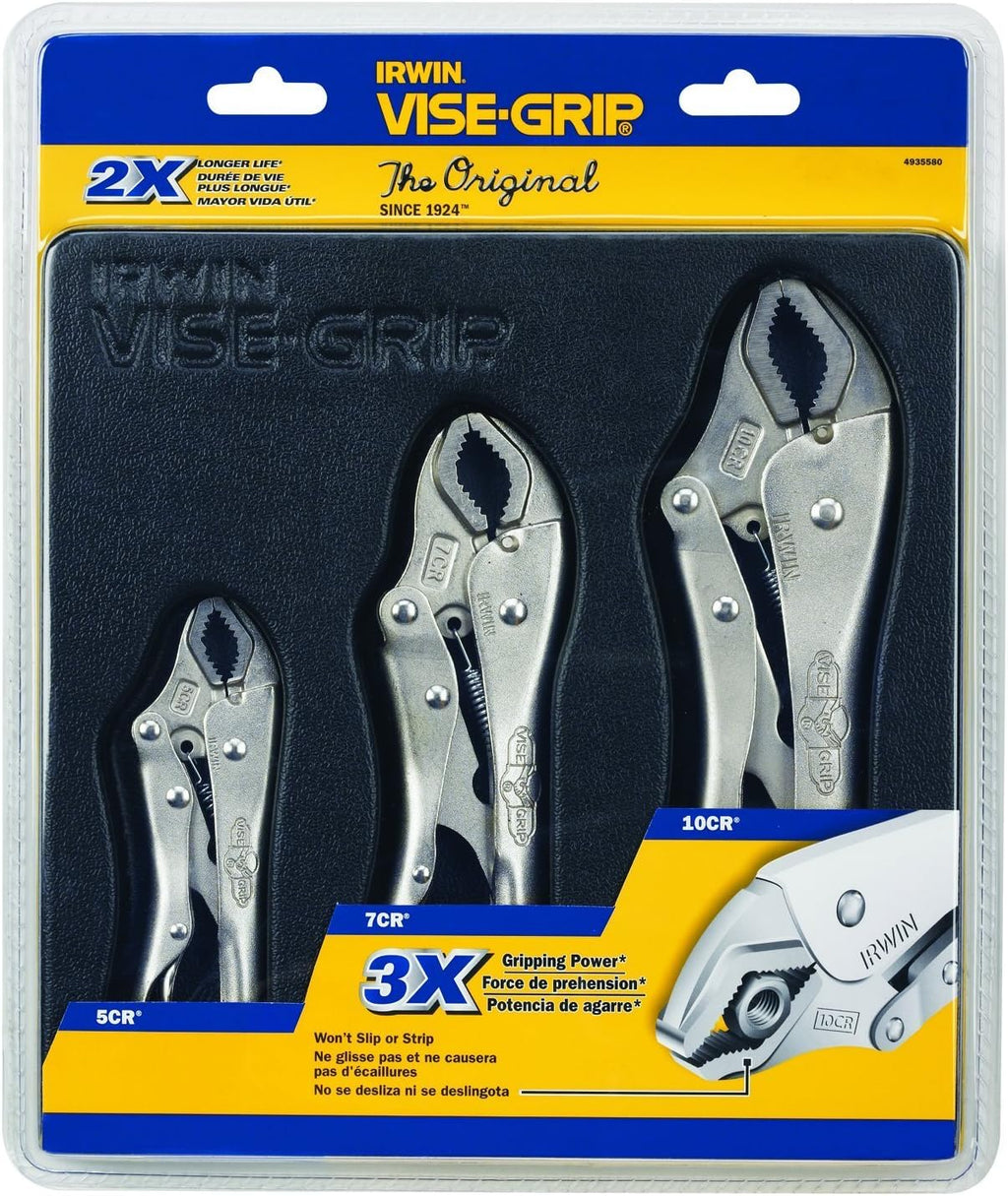 Irwin Visegrip 10508020 Curved Jaw Locking Plier Set