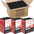 Fulmoon 100 Pcs 3 Ring Binders 1 Inch, Plastic Flexible Binders in Bulk with 2 Interior Pockets,Hold 175 Sheets with Clear Cover for Office, Home, and School(Black)