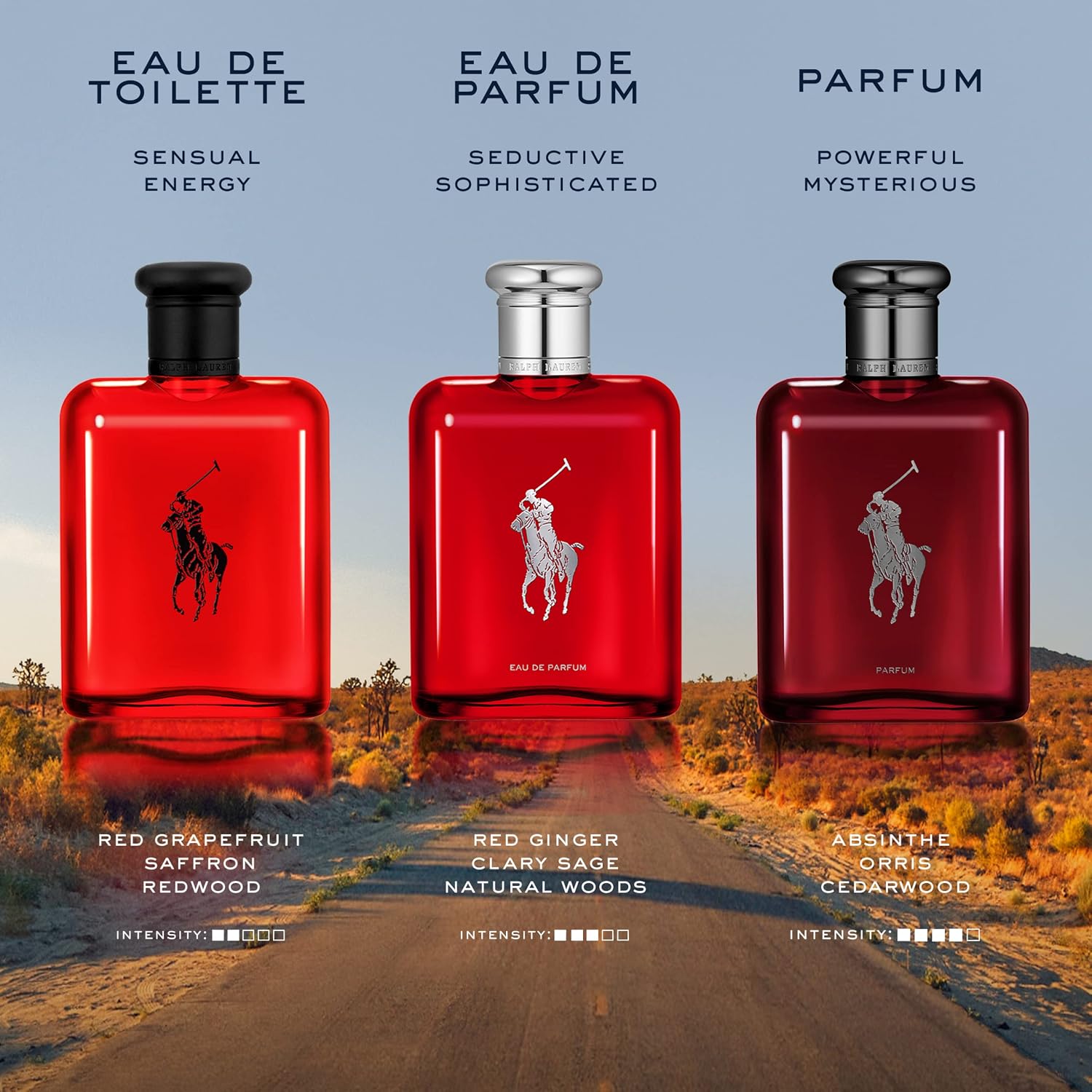 RALPH LAUREN FRAGRANCES - Polo Red - Eau de Toilette - Men's Cologne - Refillable Cologne Set - Woody & Spicy - With Grapefruit, Saffron, and Redwood - 2.5 Fl Oz Bottle & 5.1 Fl Oz