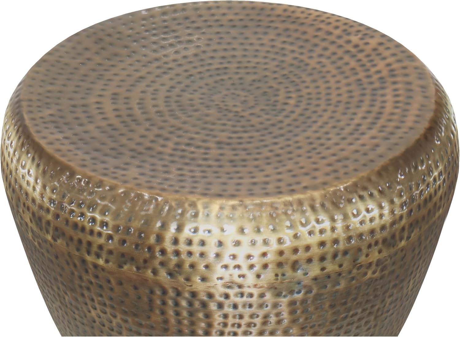 SIMPLIHOME Preston Metal Table - 22 inch Wide Solid Metal Round Side Table in Antique Gold, Modern Industrial Accent Table for Living Room or Bedroom with Textured Finish, Assembled