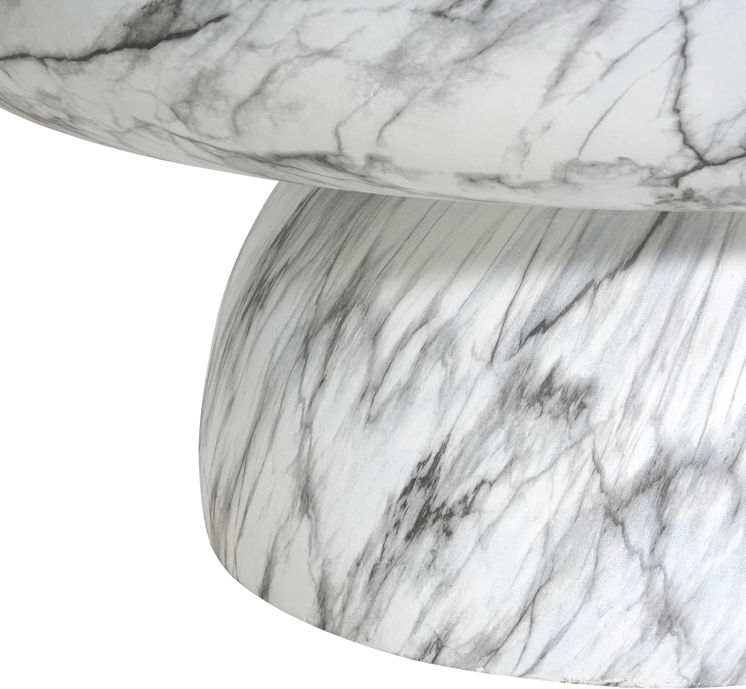 Merax Faux Marble Coffee Table, Indoor Outdoor MGO Top Side Table, Handcrafted Finish Modern Accent Table for Living Room, Patio, Garden, No Assembly Required
