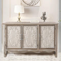 RoyalCraft Farmhouse Sideboard Buffet Cabinet with Storage, 49' Solid Wood Credenza Buffet Table Coffee Bar Wine Bar Storage Cabinet with 3 Doors for Dining Room Living Room Hallway, (Provence Gray)