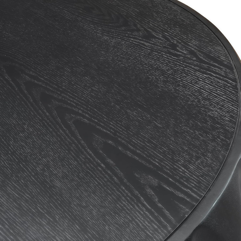 Round Wood Coffee Table, Handcraft Drum Tea Center Table for Living Room, Modern Circle Wooden Cocktail Table for Small Space, Easy Assembly